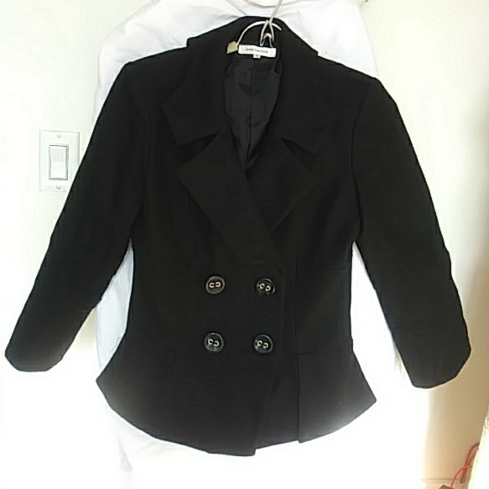 ANNA FONTAINE BLACK WOOL JACKET,  4